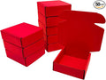 50 Pcs 6.3 x 6 x 1.6 inches Shipping Boxes for Small Business Cardboard Corrugated Mailer Boxes for Shipping Packaging Holidays Craft Gifts Giving Products (Red, 6.3 x 6 x 1.6")