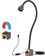 Magnetic Work Light,Three-ColorTemperature,1320 Lumen 120v FlexibleGooseneck Work Light with AdjustableFocusand Magnetic Base for Lathe CNC MillingDrill Press SewingMachine Industrial Light