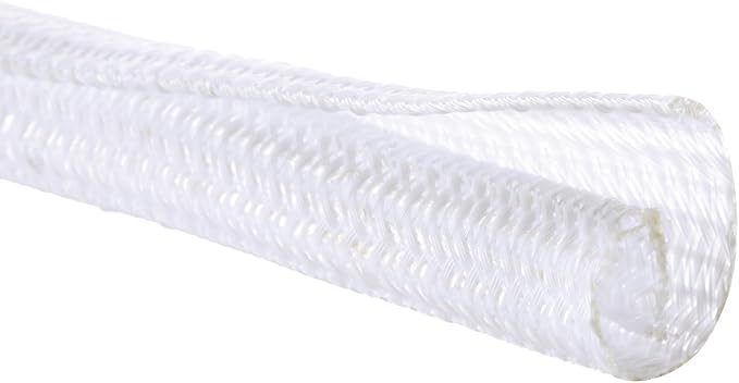 25ft 1 Inch White Cable Sleeve – Split Wire Loom Tubing Cord Protector – Flame Retardant Polyester Cable Cover for Desk, TV, PC Setup – Protects Cords from Pets & Organizes Wires
