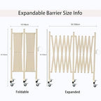 GYMTIME Expandable Metal Barricade, Flexible Mobile Safety Barrier, Folding Security Gate with Casters, Adjustable Traffic Temporary Fence for School, Shopping Mall, 16 Feet, Milkyellow