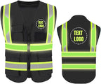 YOWESHOP High Reflective Visibility Safety Vest Custom Your Logo Safety Workwear with Reflective Strips and Front Zipper
