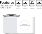 Phomemo Multi-Purpose Self-Adhesive Round Circle Label for Phomemo M110/M110S/M120/M200/M220 Label Maker, 0.78" x 0.78" (20x20 mm) Thermal Labels for Barcode, DIY Logo Design, Black on White