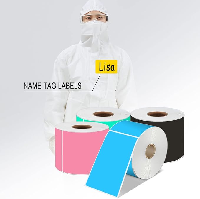 PARLAIM 5 x 3 inch Square Color-Coding Sticker Labels, Permanent Rectangle Color Coding Inventory Sticker for Labeling (250pcs Pink)