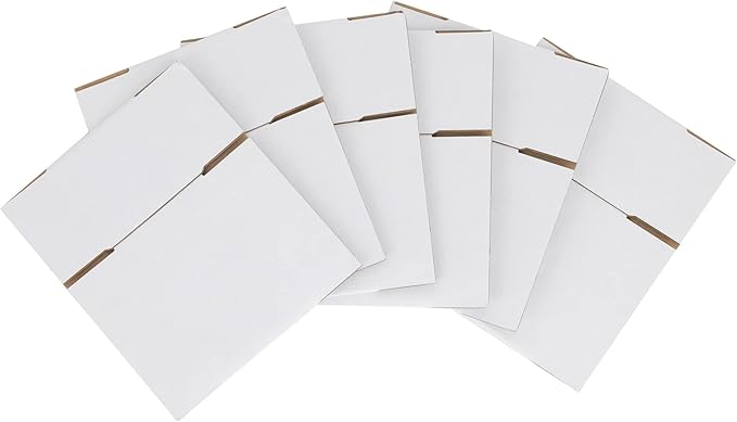 6x4x4 inches Shipping Boxes 50 Pack, Kraft Corrugated Small Cardboard Boxes for Mailing Packing, White