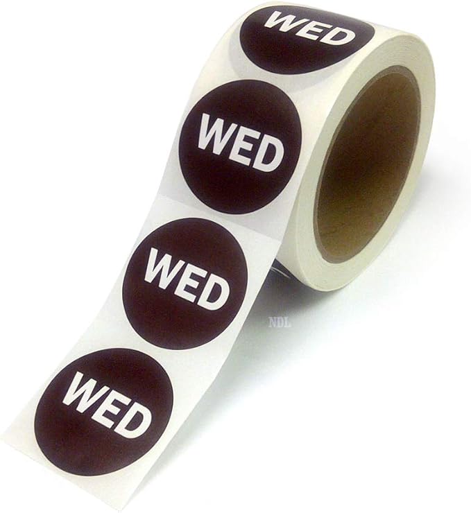 NextDayLabels - 2" Round Inventory Control Day of The Week Labels - 500 Per Roll (WED)