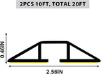 20Ft Cord Cover Heavy Duty Cable Protector 3 Channels Contains Cords Cables and Wires Easy to Unroll-Conceal Wires of Home Office Workshop Concerts or Other Outdoors Surround (Gray-2PCS 10Ft)
