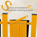 GYMTIME Metal Expandable Barricade, Safety Barrier with Casters, Retractable Traffic Fence, Mobile Temporary Folding Security Gate for Outdoor, Shopping Mall, 23 Feet, Yellow and Black