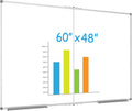 JILoffice Large Foldable White Board 60 x 48 Inches, Dry Erase Magnetic White Board, Silver Aluminum Frame with 2 Detachable Marker Tray Wall Mounted Board for Office Home and School