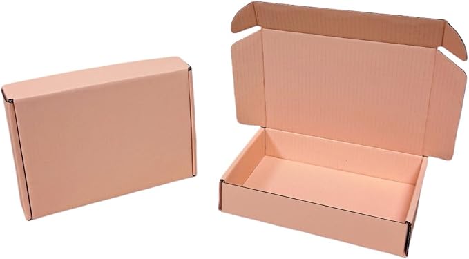 12 Pcs 14.2 x 11.8 x 2.4 inches Large Szie Corrugated Cardboard Gift Boxes Recyclable Shipping Boxes for Mailing & Holidays, Wedding, Birthday, Gifts Packaging (Powder Pink, 14.2 x 11.8 x 2.4")