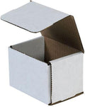 Secure Seal Shipping Boxes - 4x3x3" Mailers - White Foldable Corrugated Cardboard Packaging for Mailing, Moving, Storage, and Organizing - Strong Lightweight Foldable (Bulk 400 Pack)