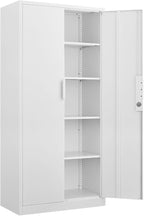 LUCYPAL Metal Garage Storage Cabinet with 2 Doors and 4 Adjustable Shelves - 70.8" Steel Locking Storage Cabinet,Garage Cabinets for Office,Home,Garage,Gym,School (White)