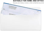 HERKKA #10 Security Self-Seal Envelopes, No.10 Windowless Bussiness Envelopes, Security Tinted with Printer Friendly Design - Size 4-1/8 x 9-1/2 Inch - White - 24 LB - 100 Pack