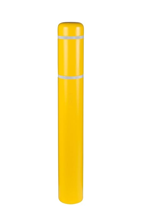 BollardGard 7" x 52" Bollard Cover Yellow - Innoplast (Yellow White Tape)