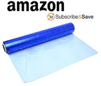 APQ 4 Rolls of Blown Hand Stretch Film 18" x 1500'. Blue Hand Stretch Wrap, 80 Gauge. Tear Resistant Residue Free Film for Moving, Shipping, Wrapping. Industrial Grade Pallet Shrink Wrap Film.