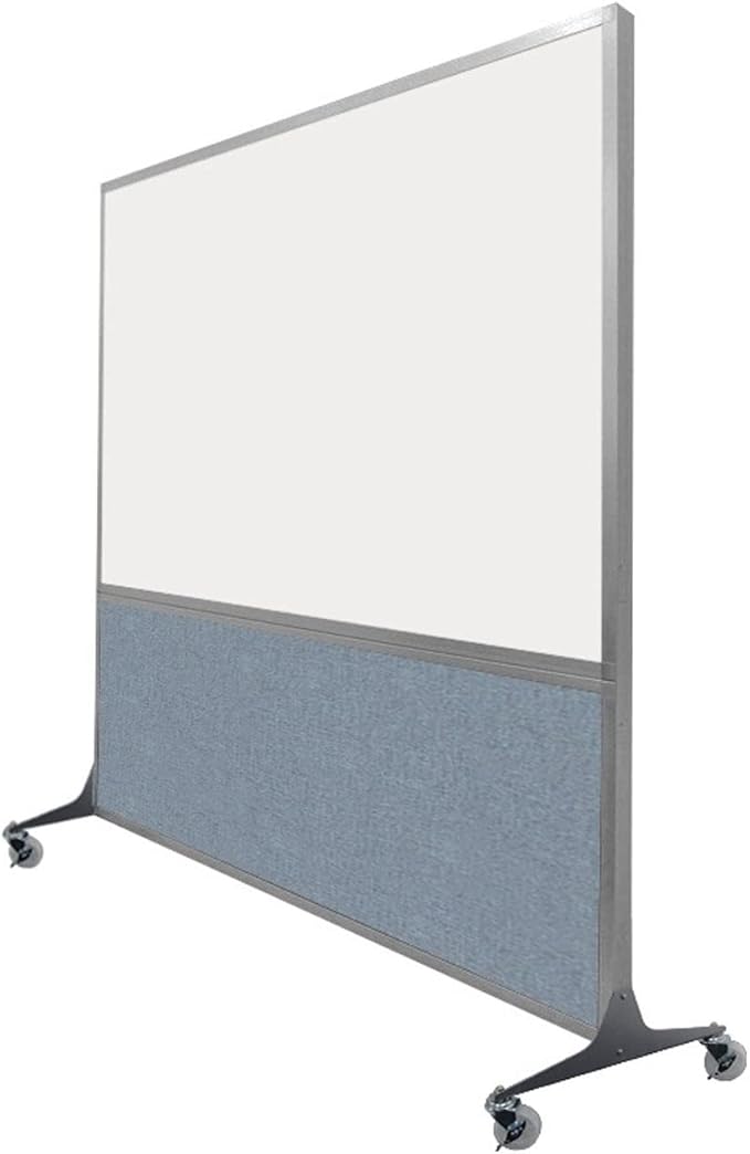 DivideWrite Mobile Whiteboard | Double Sided Dry Erase Board | Portable Office Cubicle Partition | Display for Classrooms, Conference Rooms, Meeting Areas and More | Latte Fabric 4' Wide X 6' Tall