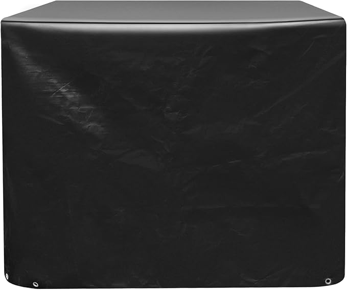 QWORK Pallet Cover, 2 Pack Heavy Duty Outdoor PE Waterproof Pallet Cover, 12 Mil Thick, 4 Ft. x 5 Ft. x 4 Ft, Perforated Roll, Protects Pallets, AC Units, Generators, Patio Furniture, Black