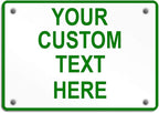 Aluminum Weatherproof Metal Sign Multiple Sizes Custom Personalized Text Here White Green Directions Horizontal Street Signs 14x10Inches