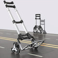 Heavy Duty 6-Wheel Stair Climbing Cart - 300lb Capacity Folding Hand Truck, All-Terrain Aluminum Trolley w/Adjustable Handle - Perfect for Groceries, Deliveries, Apartments