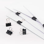 Coideal Mini Binder Clips Black, 60 Pcs 15mm Extra Small Paper Clips, 0.6 Inch Micro Metal Binder Bull Clips for Office School