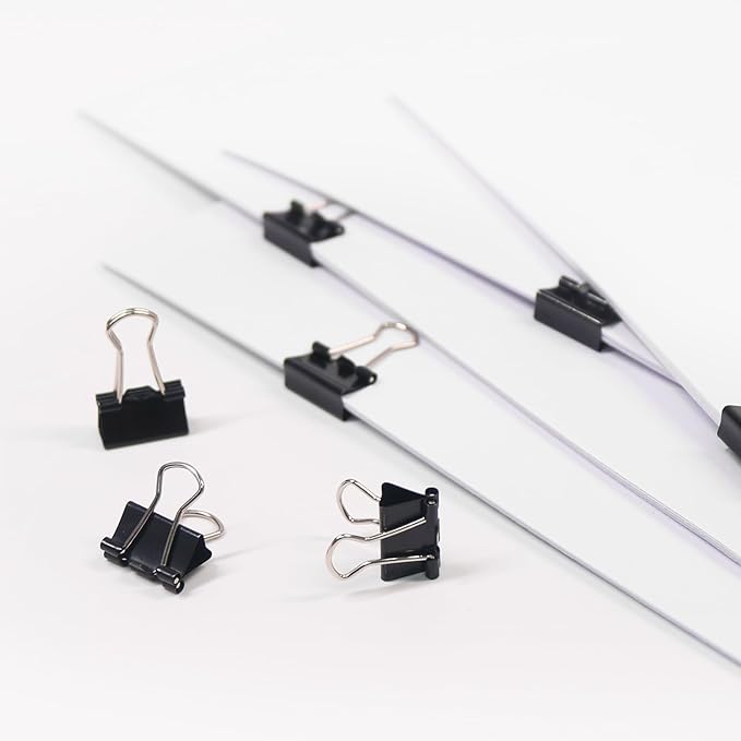 Coideal Mini Binder Clips Black, 60 Pcs 15mm Extra Small Paper Clips, 0.6 Inch Micro Metal Binder Bull Clips for Office School