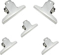 HAHIYO 5.7inch Silver Bulldog Clips Metal File Hinge Binder Clamps Save Space Strong Spring Jaws Rock Solid Grip Book Lay Flat Deburred Edge for Hang Photos Wall Grid Dog Food 5PCS