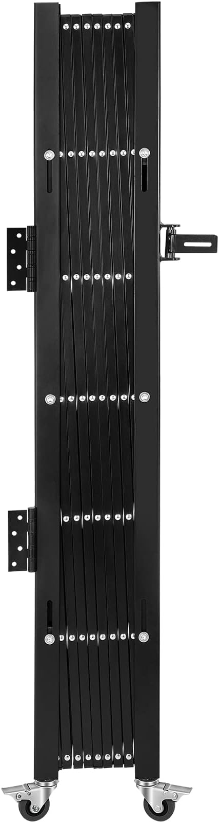 VEVOR Single Folding Security Gate, 51.57" H x 74" W, Steel Accordion Door, Flexible Expanding Barricade, 360 Rolling Scissor Gate With Padlock