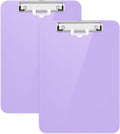 Hongri Plastic Clipboard with Pen Holder, Purple 8.5x11 Letter Size Clip Board for Classroom, Office, Students, Nurses and Women, Low Profile Clip, Size 12.5 x 9 in(Pack of 2)