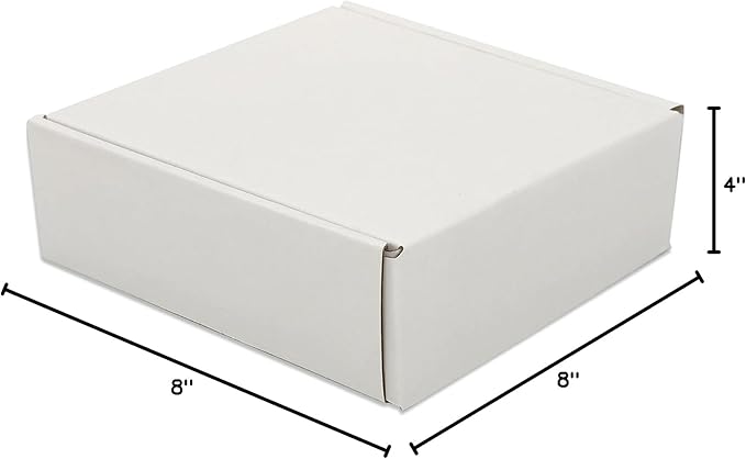 Small White Shipping Boxes for Small Business Pack of 25-8x8x4 inches Cardboard Corrugated Mailer Boxes for Shipping Packaging Craft Gifts Giving Products