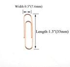 HAHIYO Paper Clips Sturdy 1.3 inches Length 180 Pack Paperclips Heavy Duty Tight Grip Rust Proof Reusable Metal Bright Rose Gold for Home Office School