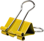 JAM PAPER Colorful Binder Clips - Small - 3/4 Inch (19 mm) - Yellow Binderclips - 25/Pack