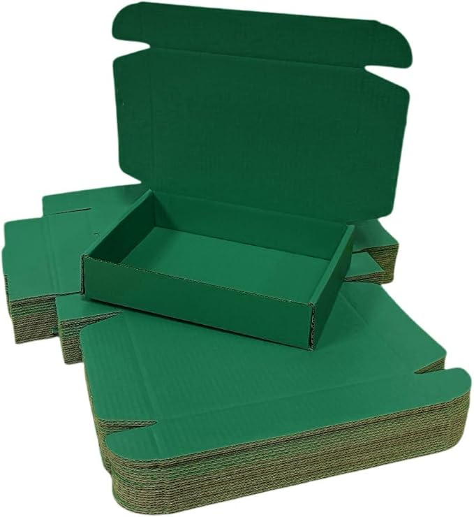 50 Pcs 7.9 x 6.7 x 2.8 inches Large Size Corrugated Cardboard Gift Boxes Recyclable Shipping Boxes for Packing Jewelry Ornament Gift Craft Packaging Supplier (Hunter Green, 7.9 x 6.7 x 2.8")