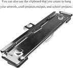 HAHIYO 4.72 Inches Silver Metal Clipboard Clips with Rubber Grips 5 Pack Mountable Sturdy Strong Springs with Rivets Document File Wood Plastic Clips Board for Office School Home
