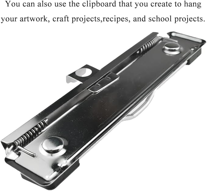 HAHIYO 4.72 Inches Silver Metal Clipboard Clips with Rubber Grips 5 Pack Mountable Sturdy Strong Springs with Rivets Document File Wood Plastic Clips Board for Office School Home