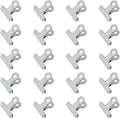 HAHIYO 1.25inch White Bulldog Clips Metal File Hinge Binder Clips Clamps Save Space Strong Spring Jaws Rock Solid Grip Book Lay Flat Deburred Edge for Hang Photos Wall Grid Dog Food 20PCS