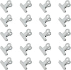 HAHIYO 1.25inch White Bulldog Clips Metal File Hinge Binder Clips Clamps Save Space Strong Spring Jaws Rock Solid Grip Book Lay Flat Deburred Edge for Hang Photos Wall Grid Dog Food 20PCS