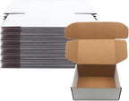 9x6x4 inch Shipping Boxes Set of 25，White Corrugated Cardboard Box for Mailing Literature Mailer Small Business Packing Gifts Shipping Packaging Craft Gifts Digest Size Book Giving Products