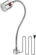 Magnetic Work Light, LED Machine Light with Flexible Gooseneck and Magnetic Base, Shop Tool Lamp for Lathe, Work Bench, Sewing Machine, Grill, Desk, Industrial Lighting Silver