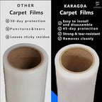 24” x 250 ft Carpet Protection Film – Heavy-Duty Clear Self-Adhesive Floor Protector for Moving, Painting & Construction