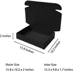 20 Pcs 15.8 x 10.2 x 2 inches Shipping Boxes for Small Business Cardboard Corrugated Mailer Boxes for Shipping Packaging Holidays Craft Gifts Giving Products (Black, 15.8 x 10.2 x 2")