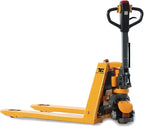 Tory Carrier Electric Pallet Jack Truck, 3300lbs Capacity Motorized Pallet Lift Trucks, 48" x 27" Fork Size Powered Lithium Battery Truck for Indoor Storage and Material Handling for Warehouse Yellow