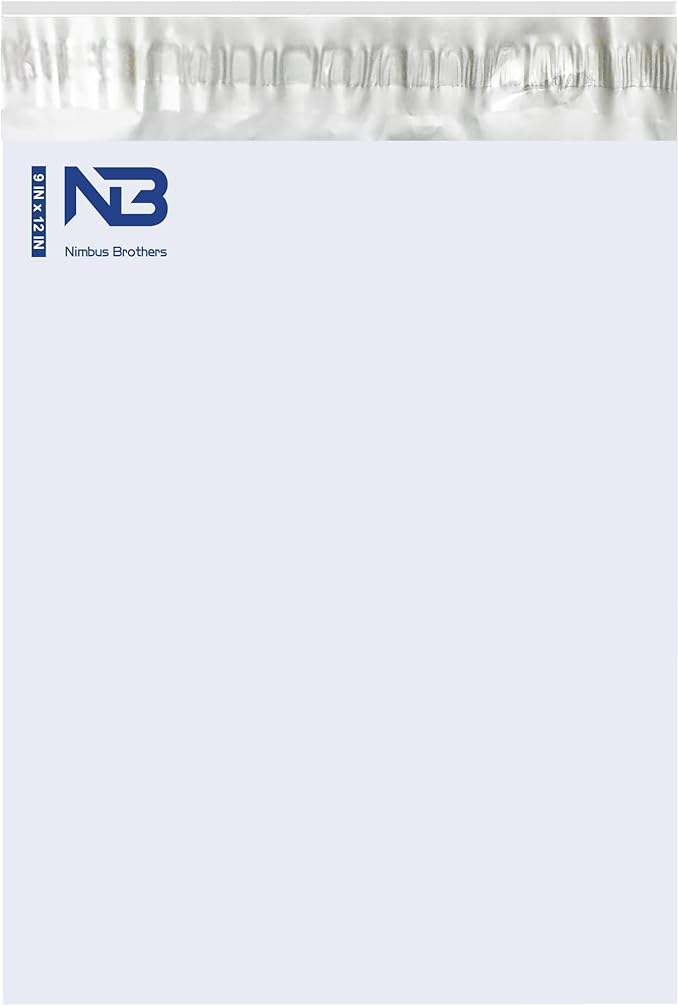 NB 9x12 Inch – 1000 Pcs White Poly Mailers Strong Adhesive Self-Seal Shipping Envelopes, Tear & Water Resistant Packaging for E-Commerce and Small Business