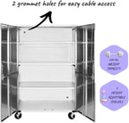 Heavy Duty Storage Solid Stainless Steel Cabinet with Lockable, Adjustable Shelf, Metal Garage Organizer (Granite, 48" W x 18" D x 72" H)