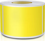 Yellow Rectangle Sticker Labels 3×2 Inch Vinyl Stickers Color Coding Name Tags Roll Removable Waterproof 300 per Dispenser Box