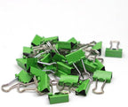 JAM PAPER Colorful Binder Clips - Extra Small - 3/5 Inch (15 mm) - Green Binderclips - 30/Pack