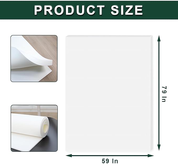59x79x0.8 Inches High Density Craft Foam Sheets, Suitable for Shipping, Packing, Mailing, DIY, Cosplay, Cushion Foam, 35D High Density Foam Sheets