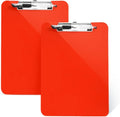 2 PCS Red Plastic Clipboards Nursing Clipboard,Teacher Clip Boards 8.5x11 with Pen Holder, A4/Letter Size,Cute Clipboards for Women Kids,Classroom Office Home