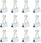 JAM PAPER Colorful Binder Clips - Large - 1 1/2 Inch (41 mm) - White Binderclips - 12/Pack