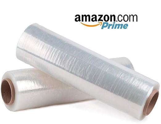 APQ 4 Rolls of Blown Hand Stretch Film 15" x 1500'. Clear Hand Stretch Wrap, 80 Gauge. Tear Resistant Residue Free Film for Moving, Shipping, Wrapping. Industrial Grade Pallet Shrink Wrap Film.