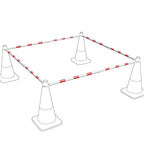 RoadHero 4 Pack 4 FT to 6.9 FT Retractable Cone Bar, Expandable Traffic Cone Bars for Parking Lots, Extendable Barricade for Road Construction, White and Red, Cone Not Included