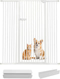 Lumizone Extra Tall Cat Gate 61.02" High Pressure Mounted Extra Wide 2025 New (17 Sizes) 1.37" Gap No Drilling Auto-Close One-Handed Operation Tall Pet Gate for Dogs(White, 61.02" H x 50.98"-55.11" W)